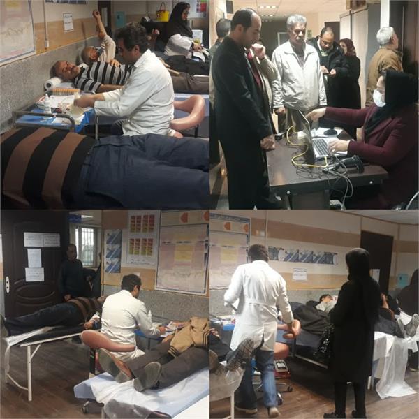 استقرار تیم سازمان انتقال خون استان کرمانشاه در بستردرمان شهر کرند