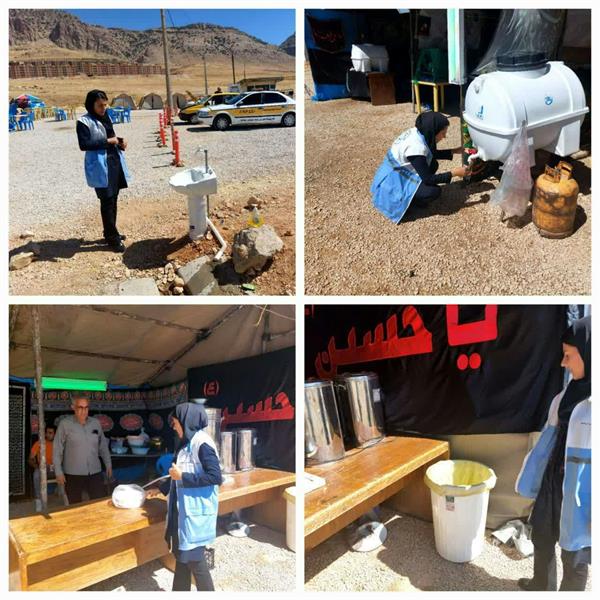 بازدید بازرسان بهداشت محیط مرکز بهداشت شهرستان دالاهو از موکب ها کلرسنجی و نمونه برداری از آب شرب
